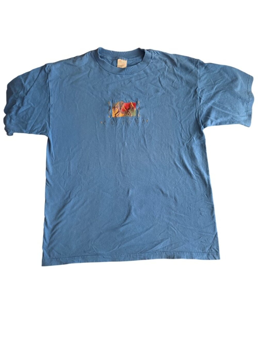 Vintage Desert Graphics Arizona T-Shirt Blue Short Sleeve XL